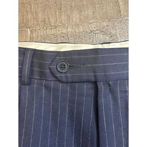 Designer‎ Men's Pinstripe 2-pc Suit Coppley Navy Business Formal Blazer Canada - Picture 9 of 14